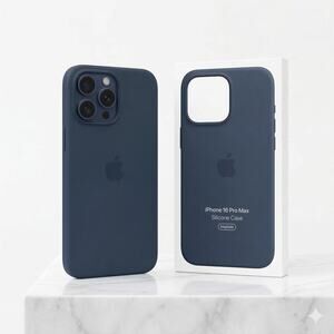 Apple iPhone 16 Pro Max Silicone Case MagSafe Blue Denim New phone case